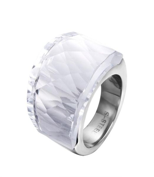 zmzy fashion luxury big stainless steel rings for women faceted clean glass ring jewelry5865472, Silver
zmzy fashion luxury big stainless steel rings for women faceted clean glass ring jewelry5865472, Silver