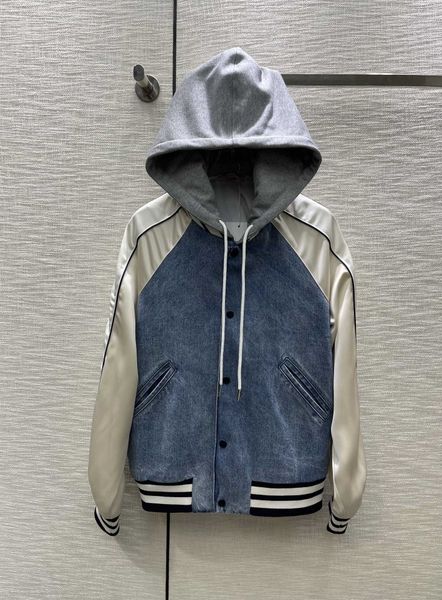 women's jackets european luxury designer designs spring/summer 2023 latest panel contrast hooded denim jacket, Black;brown
women's jackets european luxury designer designs spring/summer 2023 latest panel contrast hooded denim jacket, Black;brown