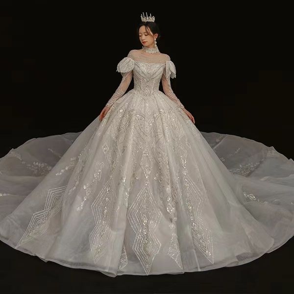 2023 plus size ball gown wedding dresses long sleeves bridal gown nakelace neck beads appliqued lace beach sweep train boho chic a line cust, White
2023 plus size ball gown wedding dresses long sleeves bridal gown nakelace neck beads appliqued lace beach sweep train boho chic a line cust, White