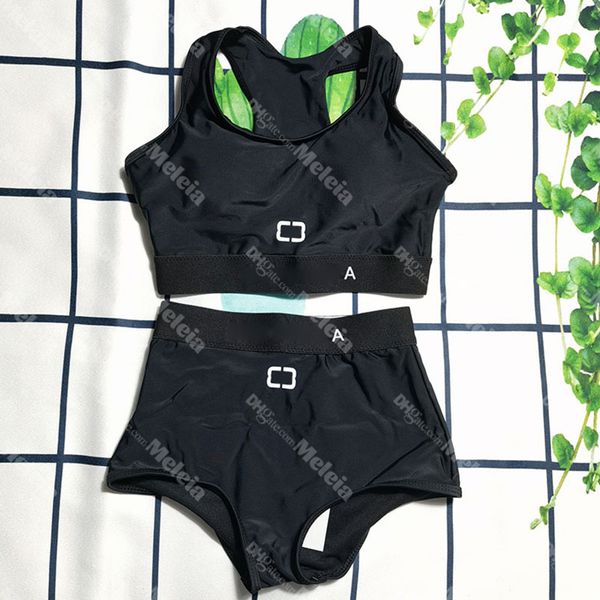 two piece swimwear women sport bra briefs set summer womens beach swimsuit letter print bathing suit, Black
two piece swimwear women sport bra briefs set summer womens beach swimsuit letter print bathing suit, Black