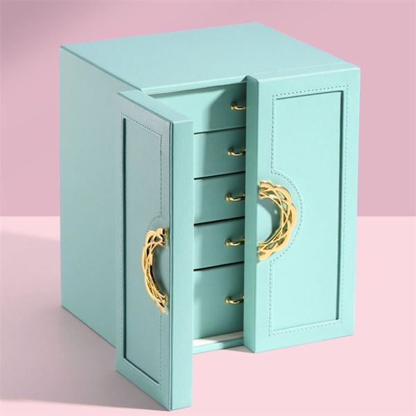 jewelry boxes jewelry organizer box display 5 layer large capacity double door pu leather drawer storage box cases for earrings necklace 230, Black;white
jewelry boxes jewelry organizer box display 5 layer large capacity double door pu leather drawer storage box cases for earrings necklace 230, Black;white