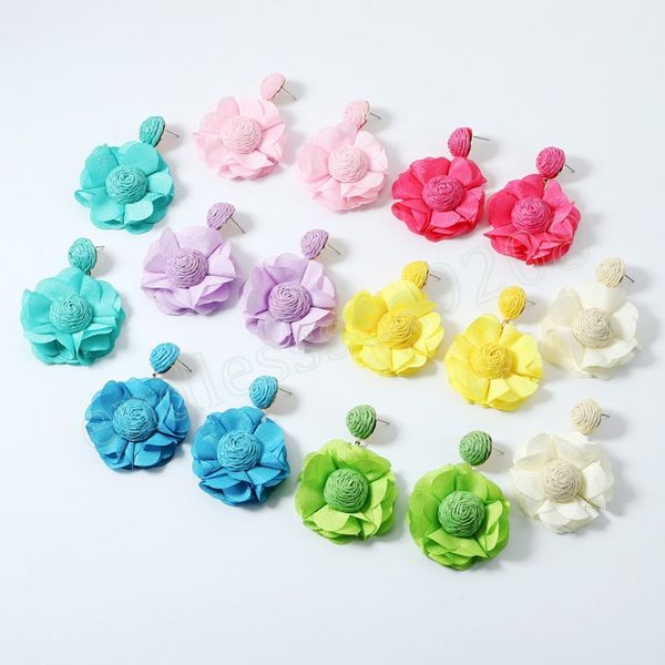 boho handmade colorful raffia flower dangle earrings jewelry for women summer accessories, Silver
boho handmade colorful raffia flower dangle earrings jewelry for women summer accessories, Silver