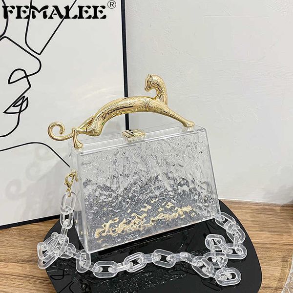 evening bags acrylic box handbags for women metal leoapard handle lock chain shoulder bag luxury designer purses transparent crack print bag
evening bags acrylic box handbags for women metal leoapard handle lock chain shoulder bag luxury designer purses transparent crack print bag