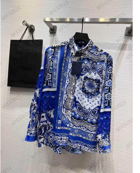 womens blouses fashion color scheme floral logo printed lapel long sleeves shirts button open spring and autumn style personality designer b, White
womens blouses fashion color scheme floral logo printed lapel long sleeves shirts button open spring and autumn style personality designer b, White