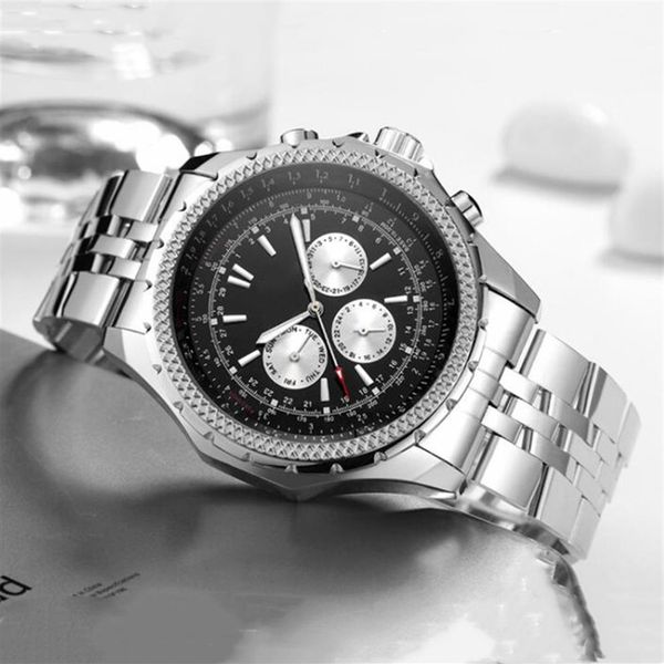 big dial men mechanical automatic watch navitimer design mens watches military sports stainless steel wristwatch brand limited240f, Slivery;brown
big dial men mechanical automatic watch navitimer design mens watches military sports stainless steel wristwatch brand limited240f, Slivery;brown