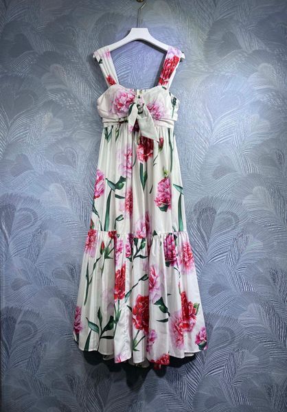 new summer women's dress, carnation printed suspender cotton mid length skirt, beach vacation tourism pgraphy, Black;gray
new summer women's dress, carnation printed suspender cotton mid length skirt, beach vacation tourism pgraphy, Black;gray