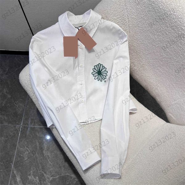 women blouses floral embroidery lapel long sleeves shirts classic single row button open simple casual style blouses designer blouse, White
women blouses floral embroidery lapel long sleeves shirts classic single row button open simple casual style blouses designer blouse, White