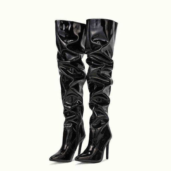 women boots elastic over knee fall new pointed patent leather high barrel black zipper thin heel heeled women's 07091011
women boots elastic over knee fall new pointed patent leather high barrel black zipper thin heel heeled women's 07091011