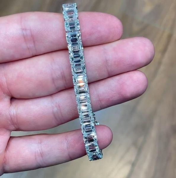 sparkling luxury jewelry wedding bracelet bangle 925 silver fill emerald cut 5a cubic zircon cz diamond party handmade women eternity bracel, Black
sparkling luxury jewelry wedding bracelet bangle 925 silver fill emerald cut 5a cubic zircon cz diamond party handmade women eternity bracel, Black