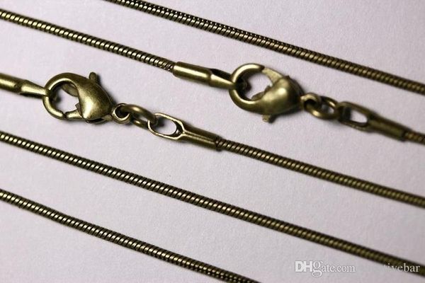 1mm antique bronze smooth snake chain necklace jewelry 16-24 inch antique brass chains mix size bulk, Silver
1mm antique bronze smooth snake chain necklace jewelry 16-24 inch antique brass chains mix size bulk, Silver