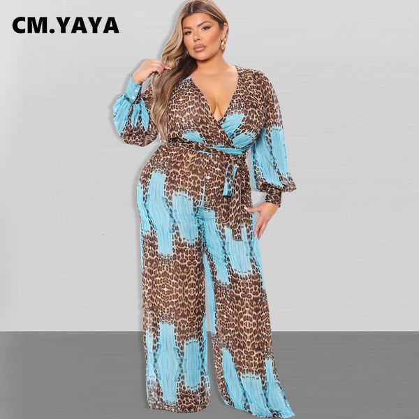 women's plus size jumpsuits rompers cm.yaya women plus size jumpsuit print cleavage bandage wide leg jumpsuits fashion chiffon overalls, Black
women's plus size jumpsuits rompers cm.yaya women plus size jumpsuit print cleavage bandage wide leg jumpsuits fashion chiffon overalls, Black