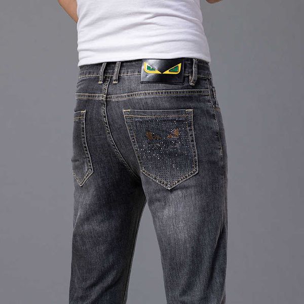 high-end light luxury european elastic soft jeans for men in spring and summer thin combed cotton small leg pants, Blue
high-end light luxury european elastic soft jeans for men in spring and summer thin combed cotton small leg pants, Blue