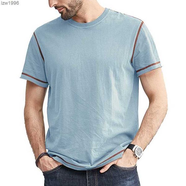 s spring/summer 2023 solid color clear thread round neck short sleeve new t-shirt men's top, White;black
s spring/summer 2023 solid color clear thread round neck short sleeve new t-shirt men's top, White;black