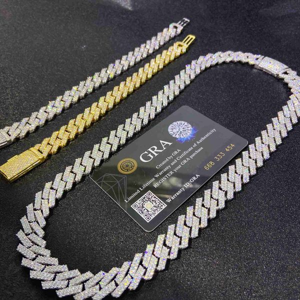 14mm width two rows men's silver 925 necklace miami cuban chain iced out vvs moissanite diamond necklace
14mm width two rows men's silver 925 necklace miami cuban chain iced out vvs moissanite diamond necklace