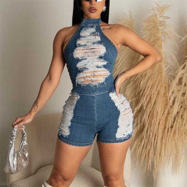 2023 summer bodysuits new women jumpsuits slim fit broken hole open back wash denim elastic rompers, Black;white
2023 summer bodysuits new women jumpsuits slim fit broken hole open back wash denim elastic rompers, Black;white