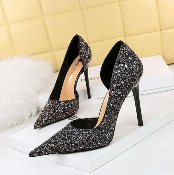 women's shoes high heels, sandal banquet high heels slim heels super high heels shallow notched pointed side cut shiny sequins single s, Black
women's shoes high heels, sandal banquet high heels slim heels super high heels shallow notched pointed side cut shiny sequins single s, Black