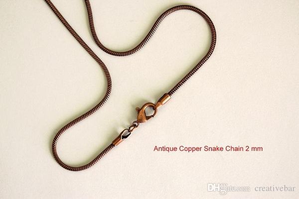 2mm antique copper smooth snake chains necklace jewelry 16-24" chain mix size bulk, Silver
2mm antique copper smooth snake chains necklace jewelry 16-24" chain mix size bulk, Silver