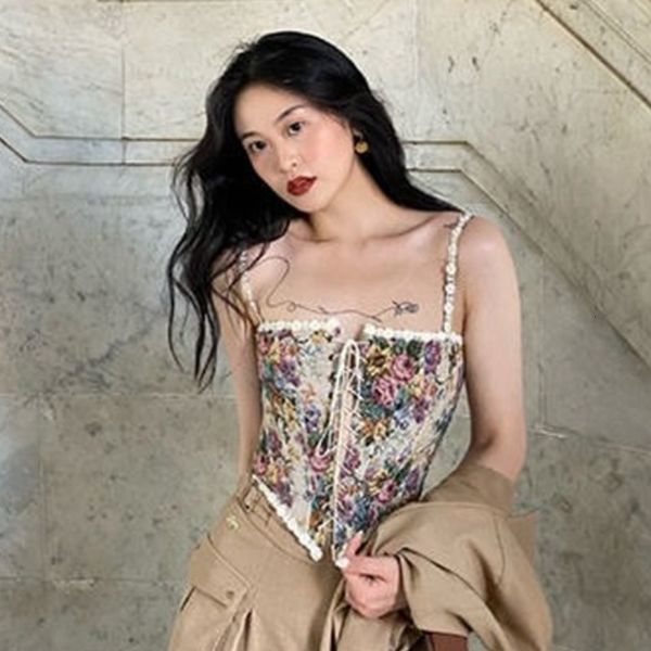 womens tshirt women print halter chic bandage floral corset shirts elegant designer french vintage style party club ladies 230327, White
womens tshirt women print halter chic bandage floral corset shirts elegant designer french vintage style party club ladies 230327, White