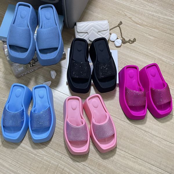 2023 fashion womens thick sole platform sandals designer slide ti shiny cloth shiny high heel slippers, Black
2023 fashion womens thick sole platform sandals designer slide ti shiny cloth shiny high heel slippers, Black