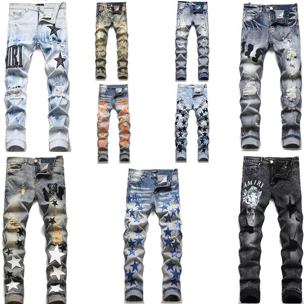 amirs designer mens jeans high street hole star patch men's womens amirs embroidered panel trousers stretch slim-fit trousers pants siz, Blue
amirs designer mens jeans high street hole star patch men's womens amirs embroidered panel trousers stretch slim-fit trousers pants siz, Blue