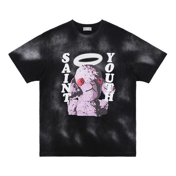 designer fashion t shirt saint michael old letter lamb angel print high street vintage short sleeve tee, White;black
designer fashion t shirt saint michael old letter lamb angel print high street vintage short sleeve tee, White;black