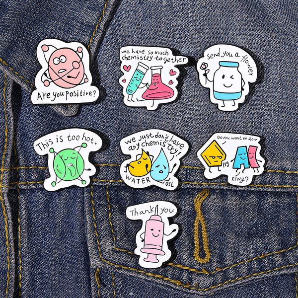 cartoon creative chemical molecules letter brooch for girls boys 7pcs/set enamel pin test tube beaker experimental equipment badges jewelry, Gray
cartoon creative chemical molecules letter brooch for girls boys 7pcs/set enamel pin test tube beaker experimental equipment badges jewelry, Gray