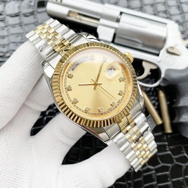 0 0 men watches automatic wristwatches mechanical watch 40mm gold color man calendar waterproof, Slivery;brown
0 0 men watches automatic wristwatches mechanical watch 40mm gold color man calendar waterproof, Slivery;brown