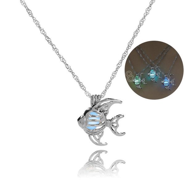 women luminous goldfish necklaces hollow pearl cage pendant glow in the dark necklace for ladies fashion jewelry accessories, Silver
women luminous goldfish necklaces hollow pearl cage pendant glow in the dark necklace for ladies fashion jewelry accessories, Silver