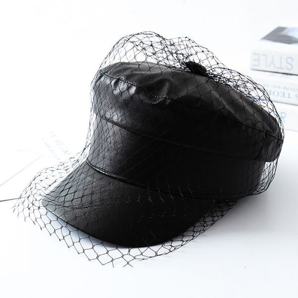 berets spring and summer black pu lace veil sboy caps fmale flat black mesh letter multiple styles fashion hats 230325, Blue;gray
berets spring and summer black pu lace veil sboy caps fmale flat black mesh letter multiple styles fashion hats 230325, Blue;gray