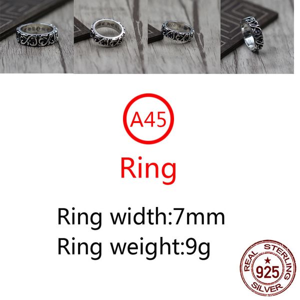 a45 s925 sterling silver ring fashion retro personality eternal cross flower letter net red versatile punk style jewelry gift for lover
a45 s925 sterling silver ring fashion retro personality eternal cross flower letter net red versatile punk style jewelry gift for lover