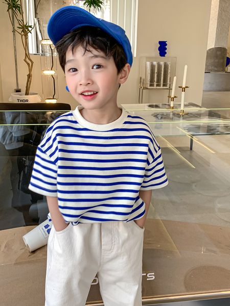 t-shirts children's clothing boy's short-sleeved t-shirt summer fried street fashion cotton striped boys all-match casual t-shirt, Blue
t-shirts children's clothing boy's short-sleeved t-shirt summer fried street fashion cotton striped boys all-match casual t-shirt, Blue