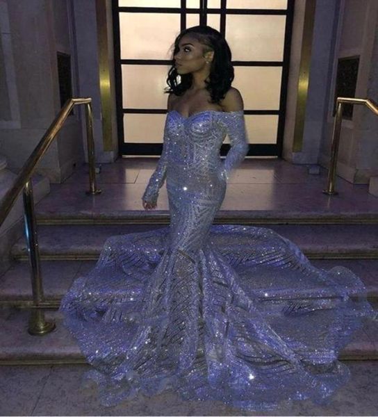 dhl black girl silver sequins offtheshoulder mermaid prom dresses long sleeves sweep train reflective evening gowns bc33061956799
dhl black girl silver sequins offtheshoulder mermaid prom dresses long sleeves sweep train reflective evening gowns bc33061956799