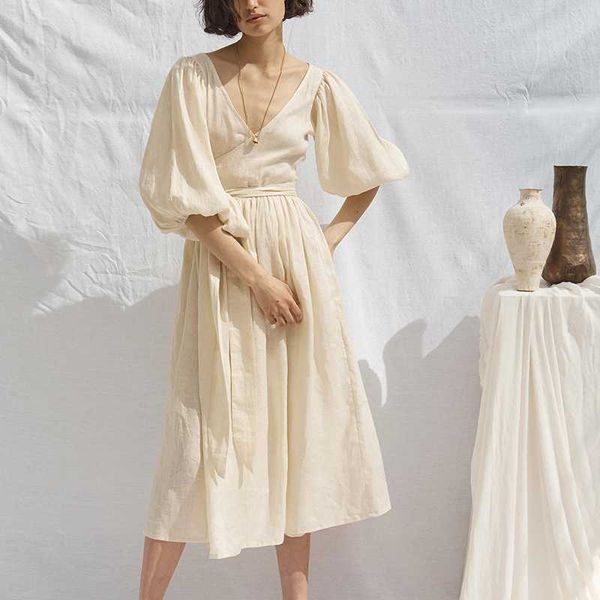 cotton custom summer linen women's dress fashion clothing ladies puff sleeve v-neck streetwear party casual long dresses, Black;gray
cotton custom summer linen women's dress fashion clothing ladies puff sleeve v-neck streetwear party casual long dresses, Black;gray