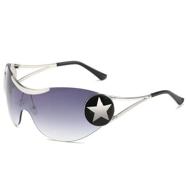 fashion sunglasses one-piece personalized large frame sun-shading eyewear side five-pointed star logo, White;black
fashion sunglasses one-piece personalized large frame sun-shading eyewear side five-pointed star logo, White;black