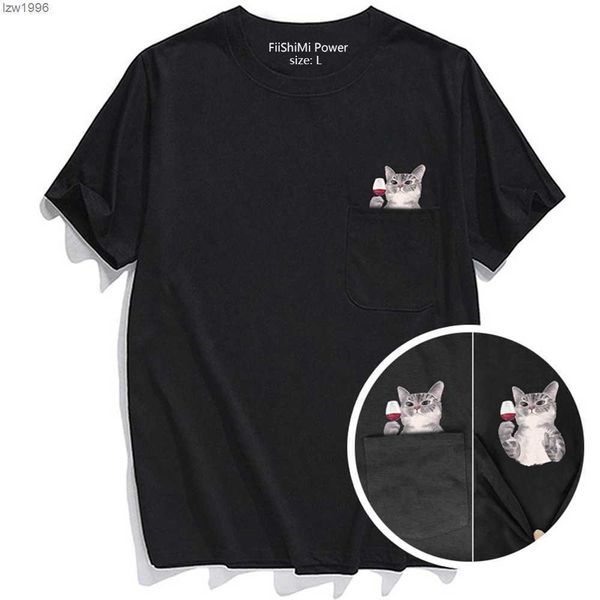 s short sleeve men's funny dog pocket cat t brown bear middle finger print patch bag t-shirt, White;black
s short sleeve men's funny dog pocket cat t brown bear middle finger print patch bag t-shirt, White;black