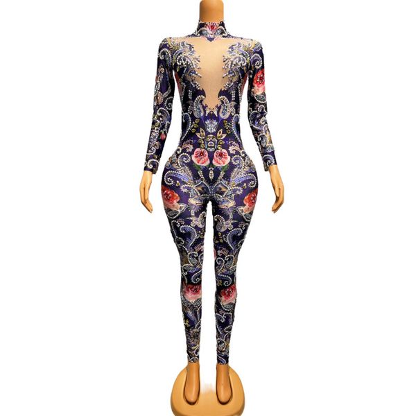 women fashion vintage rompers flower pattern print pearl rhinestones skinny jumpsuit floral leotard birthday prom party show costume singer, Black;white
women fashion vintage rompers flower pattern print pearl rhinestones skinny jumpsuit floral leotard birthday prom party show costume singer, Black;white