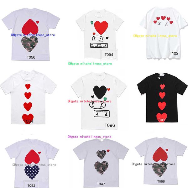 play designer men's t shirts cdg brand small red heart badge casual polo shirt clothing, White;black
play designer men's t shirts cdg brand small red heart badge casual polo shirt clothing, White;black