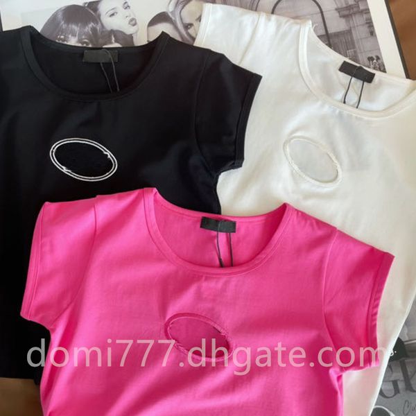 fashion embroidery women's t-shirt with logo hollow out cotton short sleeve black white pink sml
fashion embroidery women's t-shirt with logo hollow out cotton short sleeve black white pink sml