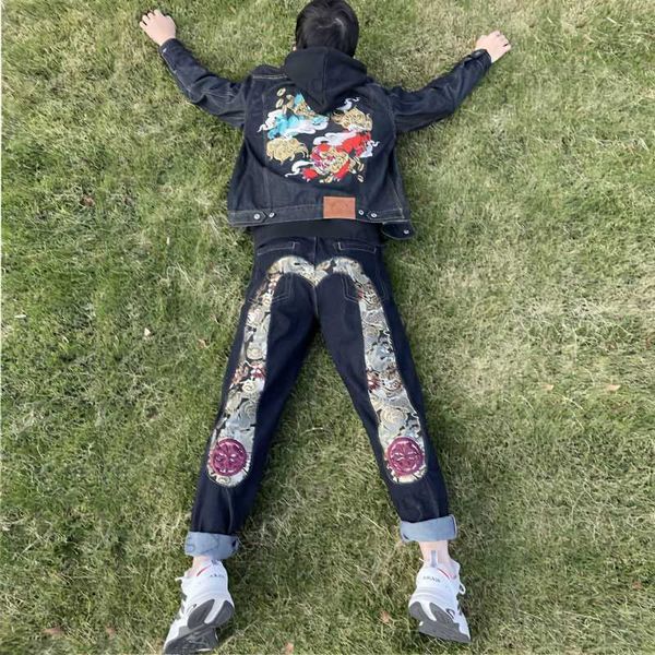 men's jeans proview printed jeans golden dragon jacquard embroidery size pants loose straight leg trendy pants t230327, Blue
men's jeans proview printed jeans golden dragon jacquard embroidery size pants loose straight leg trendy pants t230327, Blue