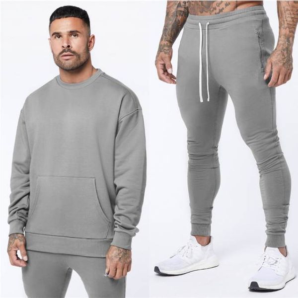 spring and autumn new fashion men's suit streetwear outdoor casual round neck long sleeve sweater solid color men's trousers, Gray
spring and autumn new fashion men's suit streetwear outdoor casual round neck long sleeve sweater solid color men's trousers, Gray