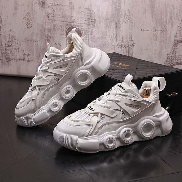 men's running shoes mesh cloth splice together breathable men's tide sneakers heighten shoes youth shoes, Black
men's running shoes mesh cloth splice together breathable men's tide sneakers heighten shoes youth shoes, Black