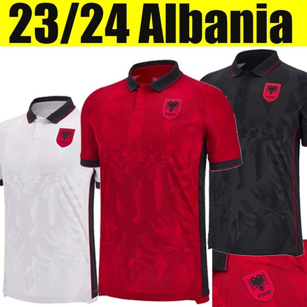 2023 albania soccer jerseys 23/24 kristjan asllani marash kumbulla myrto uzuni nedim bajrami men home red away white third black 2024 footba, Black;yellow
2023 albania soccer jerseys 23/24 kristjan asllani marash kumbulla myrto uzuni nedim bajrami men home red away white third black 2024 footba, Black;yellow