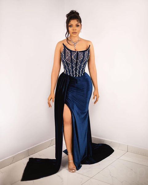 2023 arabic aso ebi navy blue prom dresses lace beaded mermaid evening formal party second reception birthday engagement bridesmaid gowns dr, Black
2023 arabic aso ebi navy blue prom dresses lace beaded mermaid evening formal party second reception birthday engagement bridesmaid gowns dr, Black