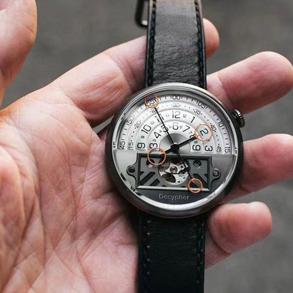 0 0 decypher mens automatic watches 46mm dial eight color mechanical movement sapphire 316l fine steel man wristwatch hollow out, Slivery;brown
0 0 decypher mens automatic watches 46mm dial eight color mechanical movement sapphire 316l fine steel man wristwatch hollow out, Slivery;brown