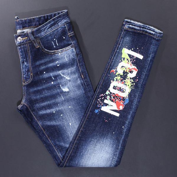 mens jeans high street fashion quality retro blue elastic vintage slim ripped printed designer brand pants hombre 230327
mens jeans high street fashion quality retro blue elastic vintage slim ripped printed designer brand pants hombre 230327