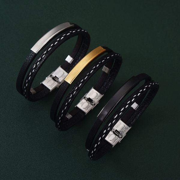 titanium steel bracelet double layer brown black leather braided rope man stainless steel magnetic for women gift, Golden;silver
titanium steel bracelet double layer brown black leather braided rope man stainless steel magnetic for women gift, Golden;silver