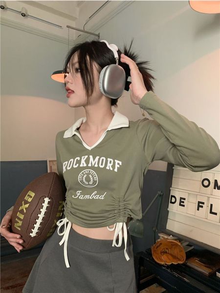 women's tshirt houzhou y2k 9s aesthetic green long sleeve tshirt women drawstring t shirt hip hop vintage streetwear crop female autumn, White
women's tshirt houzhou y2k 9s aesthetic green long sleeve tshirt women drawstring t shirt hip hop vintage streetwear crop female autumn, White