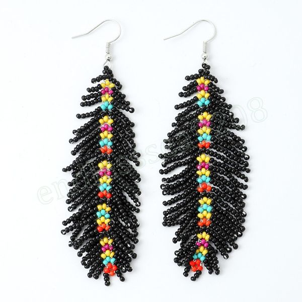 boho long beaded leaf shaped tassel dangle earrings for women seed bead fringed earrings jewelry holiday style, Silver
boho long beaded leaf shaped tassel dangle earrings for women seed bead fringed earrings jewelry holiday style, Silver