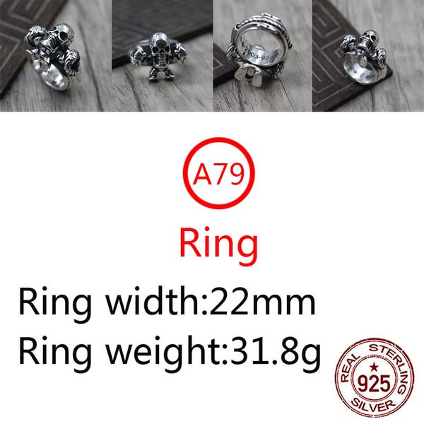 a79 s925 sterling silver ring fashion retro personality aggressive skull hip hop letter net red versatile punk style jewelry gift for lover
a79 s925 sterling silver ring fashion retro personality aggressive skull hip hop letter net red versatile punk style jewelry gift for lover