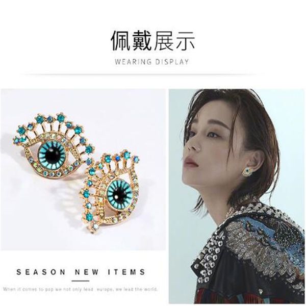 creative new charm fashion blue eye earrings with diamond eye temperament earrings ab1134, Golden
creative new charm fashion blue eye earrings with diamond eye temperament earrings ab1134, Golden